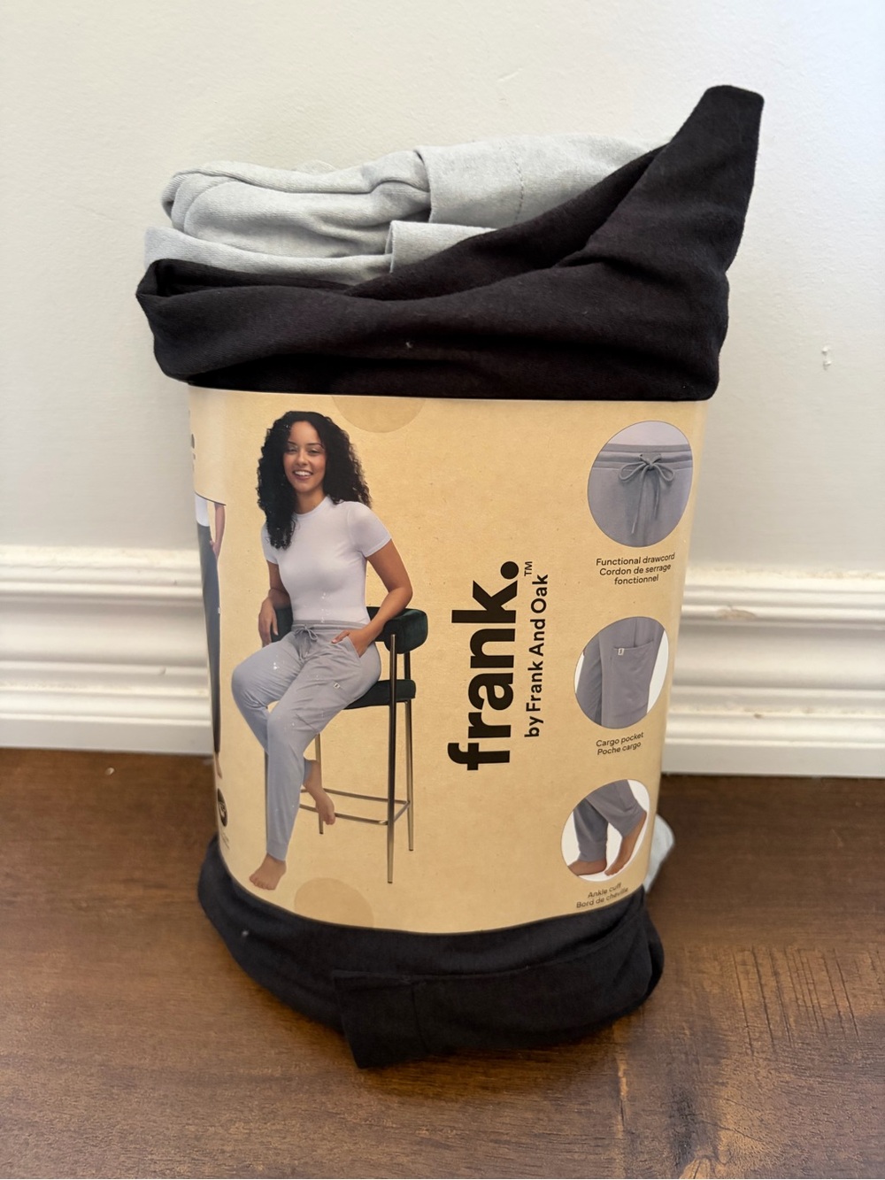 NEW Frank & Oak Ultra Soft Ladies Cargo Lounge Pant Set of 2 Black & Grey -Small